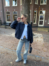 Rose bomber jacket | Navy | Tall