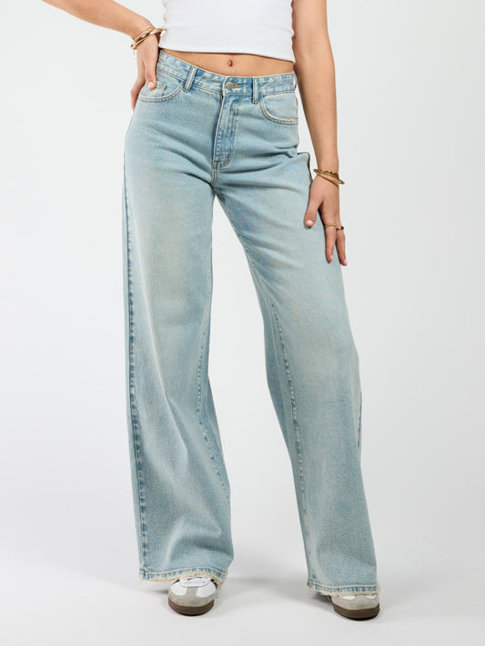 Roxy | Mid Waist Super Wide Leg Jeans | Lichtblauw | Stretch | Tall