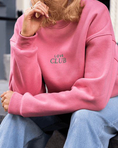 Love Club Sweater | Pink with green | Tall