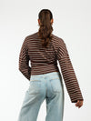 Sanna Tee | Dark brown striped | Tall