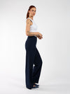 Nova | Wide leg trousers with button | Navy | Tall