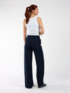 Nova | Wide leg trousers with button | Navy | Tall