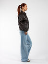 Loua leather jacket | Brown | Tall