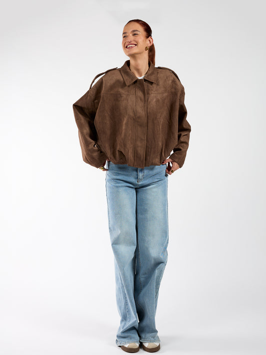 Izabel suede jacket | Brown | Tall