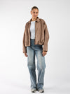 Izabel suede jacket | Taupe | Tall