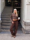 Zoey Barrel Jeans | Mid-waist | Brown | Stretch | Tall