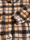 Teddy Checked Jacket | Brown | Tall