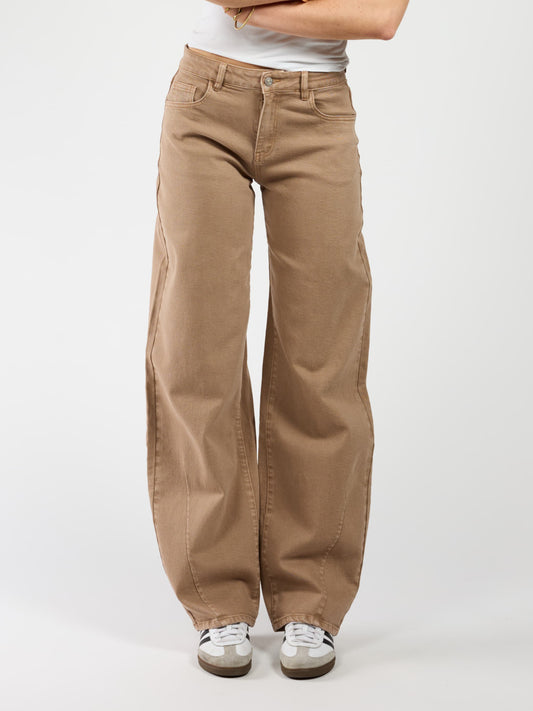 Zoey Barrel Jeans | Mid-waist | Mocha | Stretch | Tall